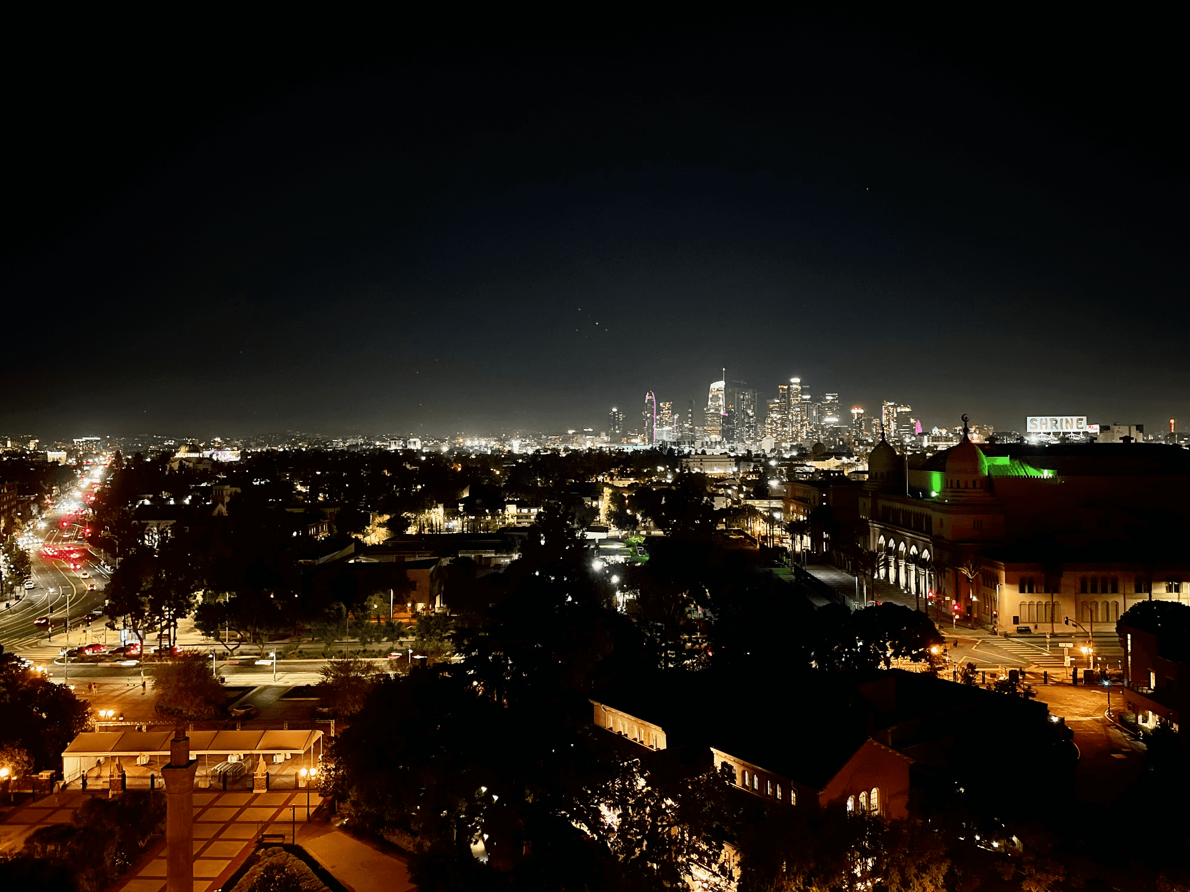 View of DTLA from Phillips Hall