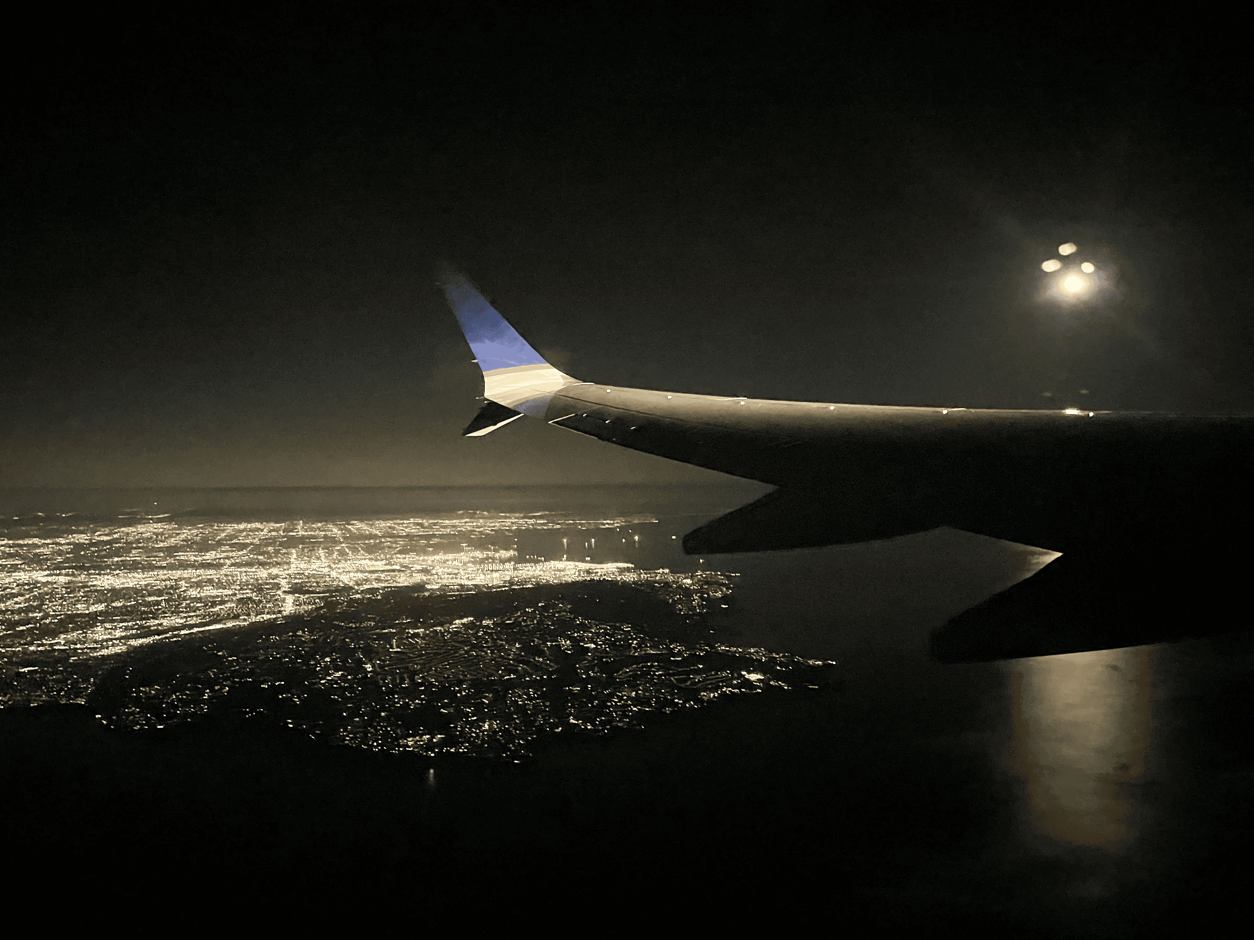 South Bay at night from a plane