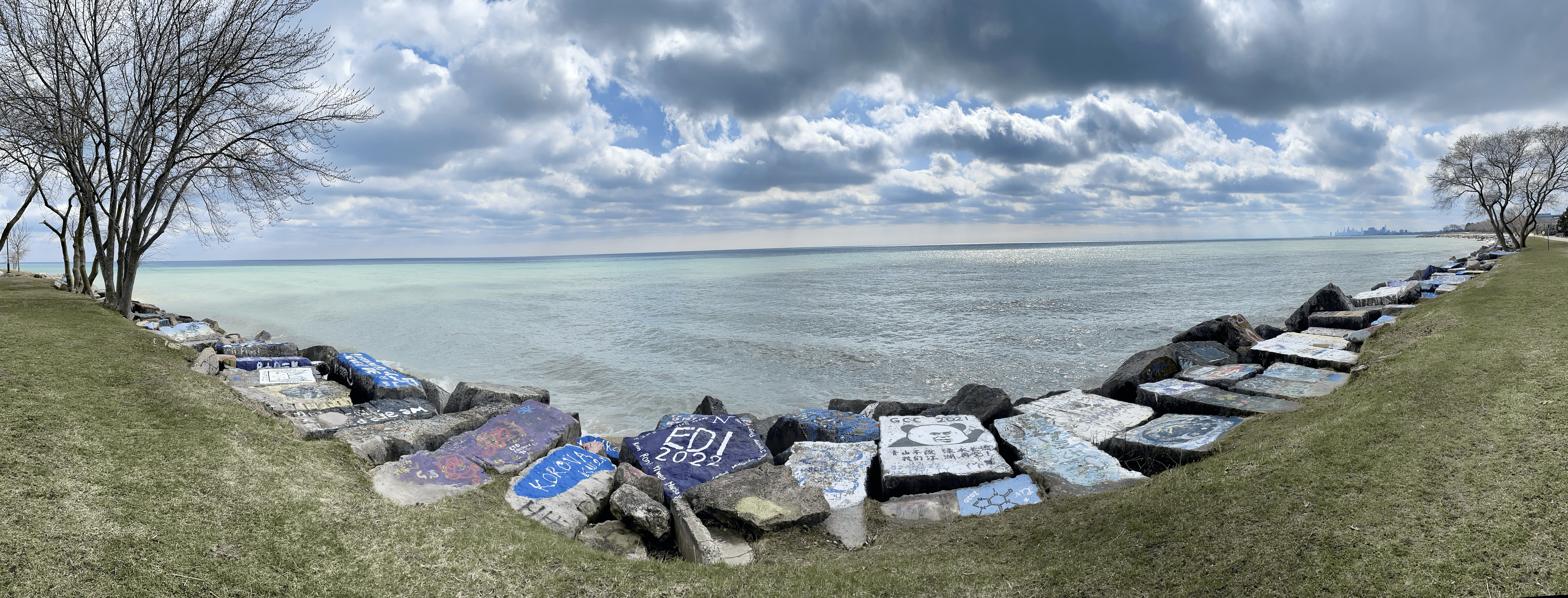 Rocks at the Lakefill along Lake Michigan